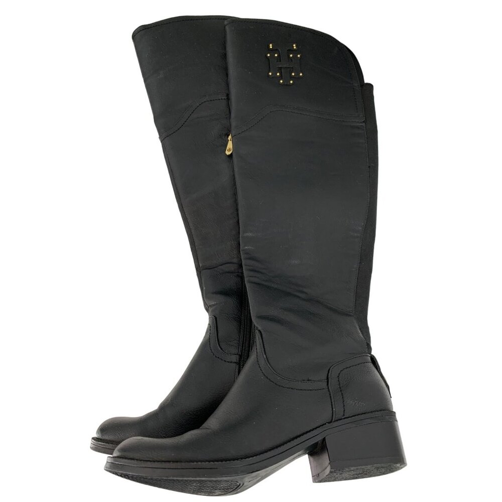 Tommy Hilfiger Gerrie Riding Boot 5.5 Knee Length Low Heel Stretch Shaft 6982